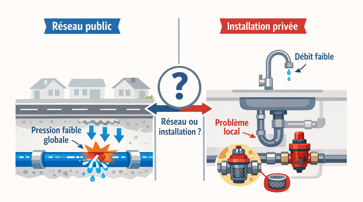 Débit d’eau faible au robinet dans un logement à Bruxelles