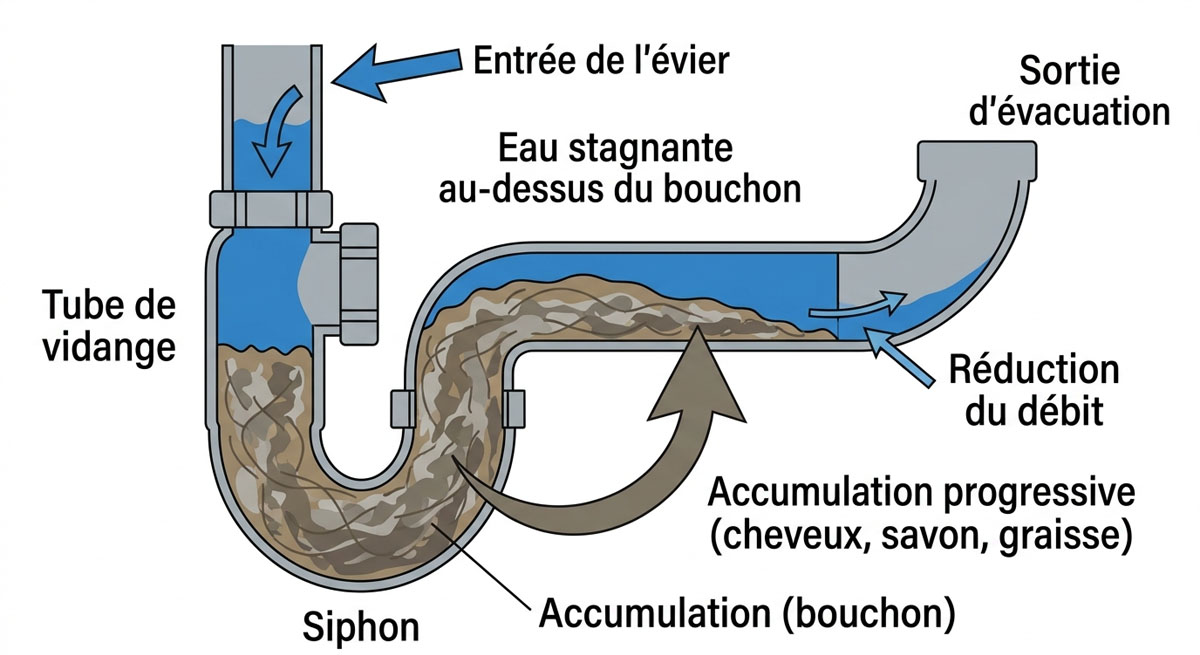 Siphon encrassé — cause fréquente de canalisation bouchée à Bruxelles